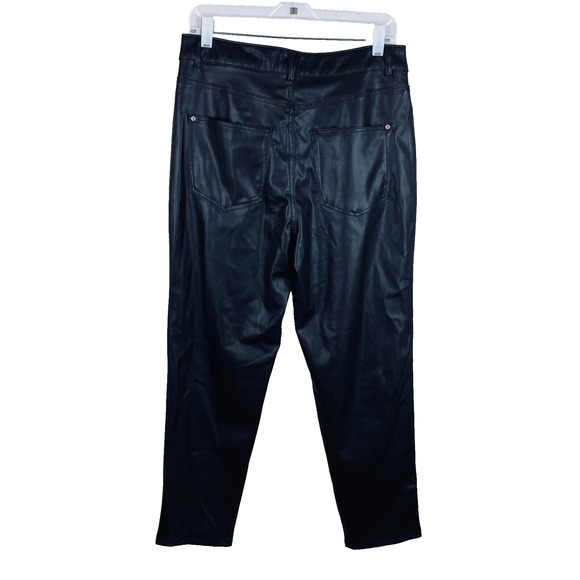 ZARA Faux Leather High Rise Pants Mom Fit Black Womens Size 10 Grunge Y2K 90s - Picture 3 of 13